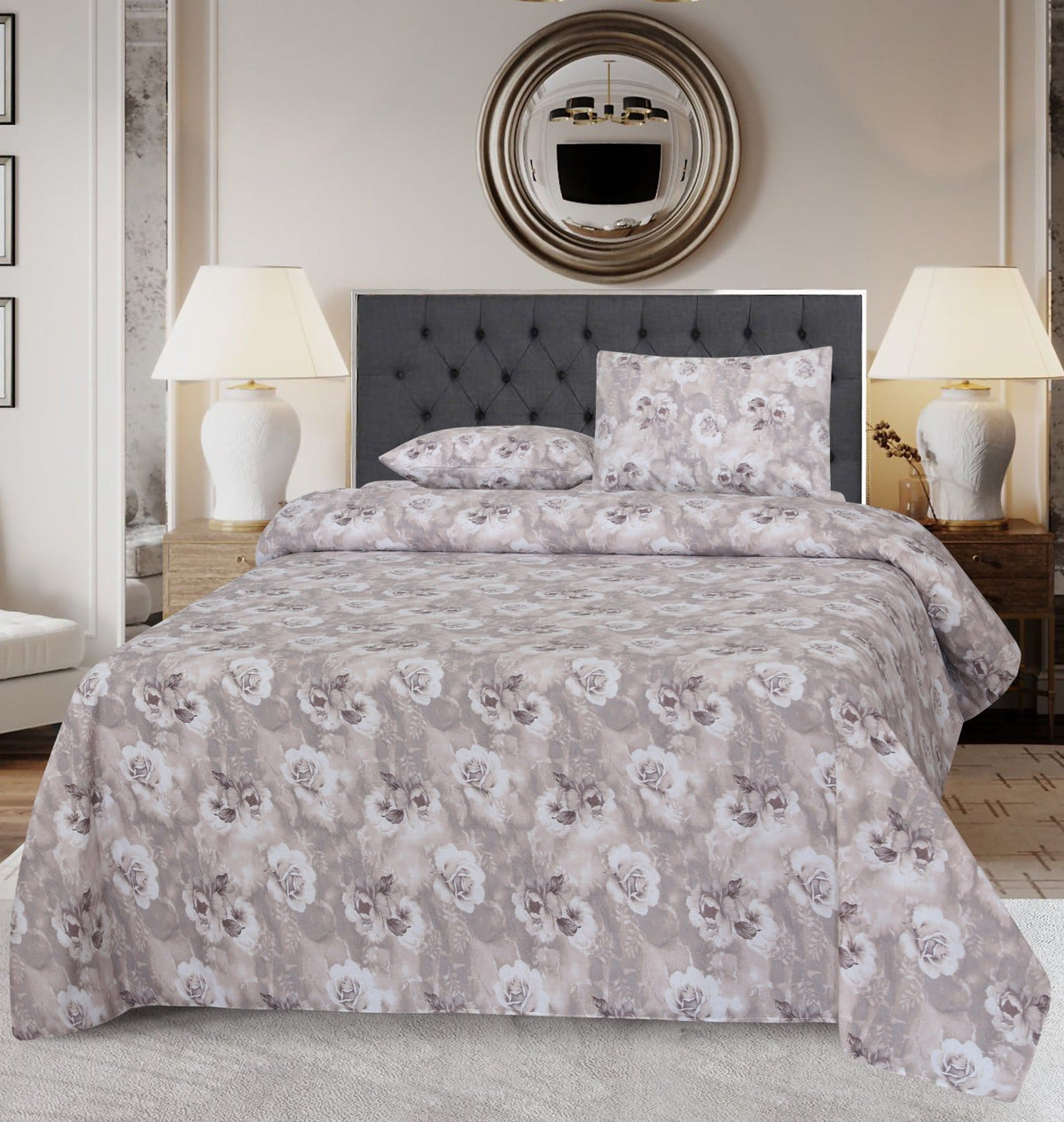 3 Pcs Pure Cotton Bed sheet B- 19