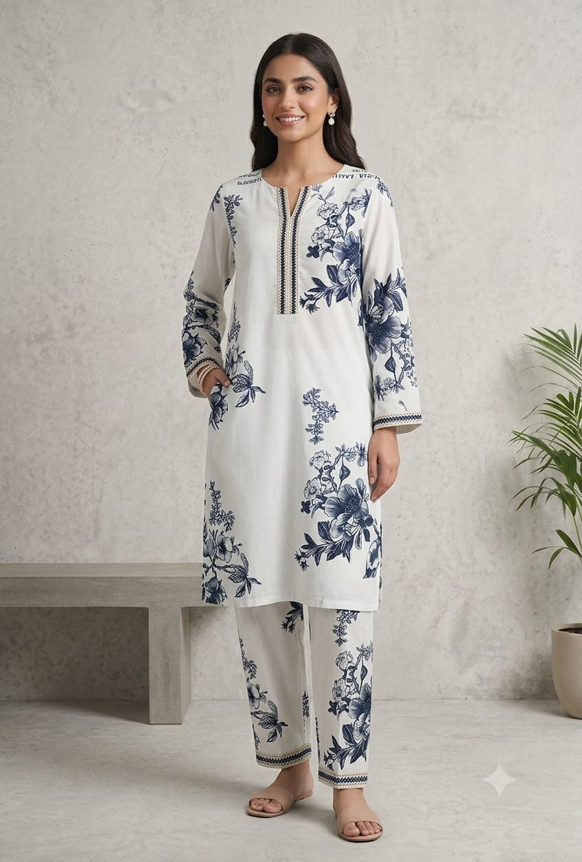 2-Pcs Digital Printed Premium Lawn By So Kamal SK-2