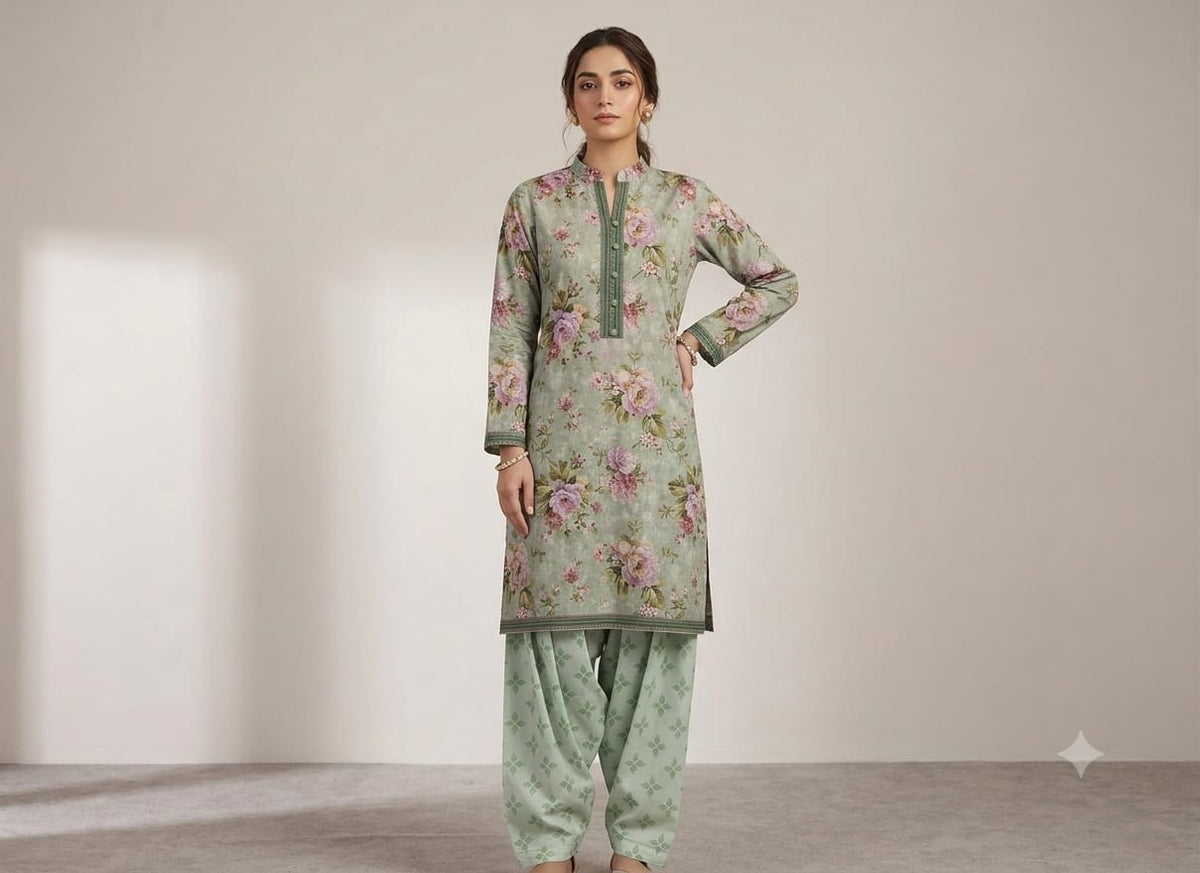 2-Pcs Digital Printed Premium Lawn By So Kamal SK-7
