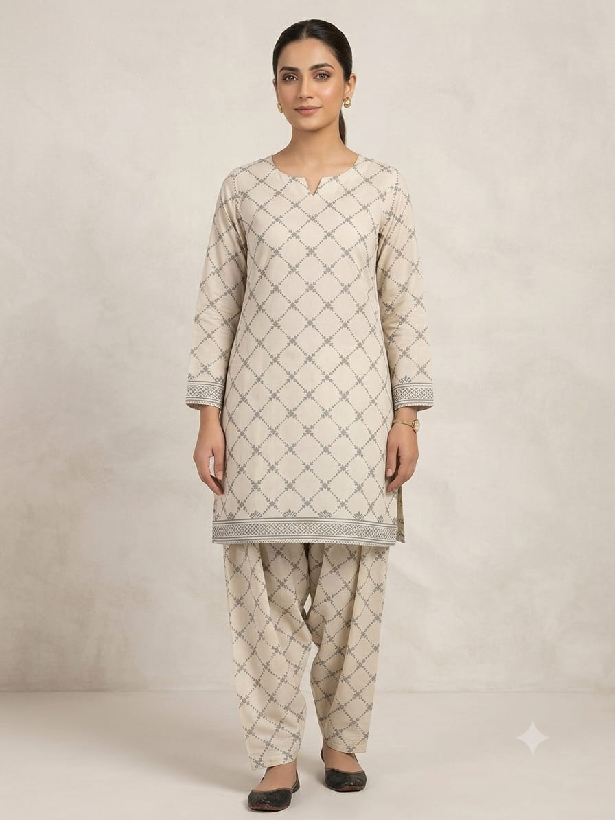 2-Pcs Digital Printed Premium Lawn By So Kamal SK-9