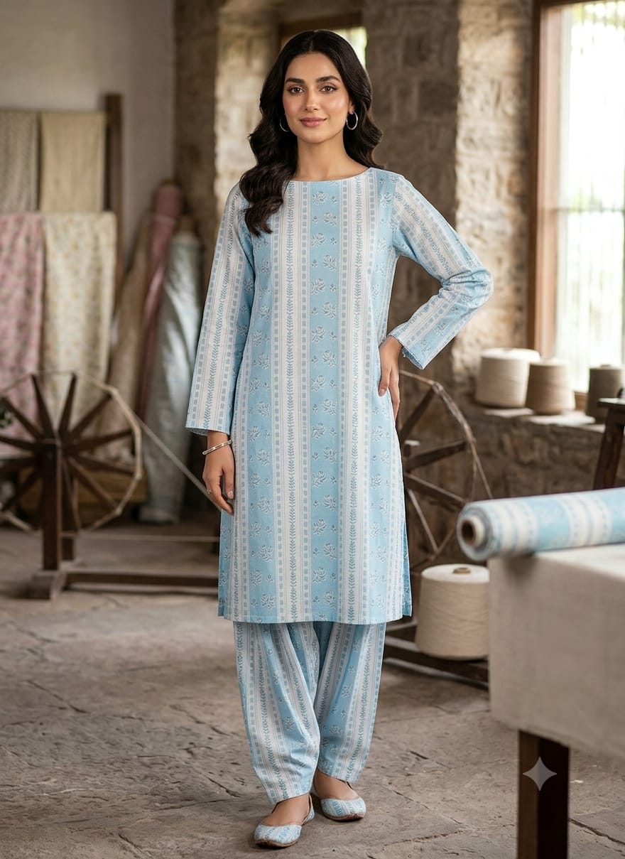 2-Pcs Digital Printed Premium Lawn By So Kamal SK-19