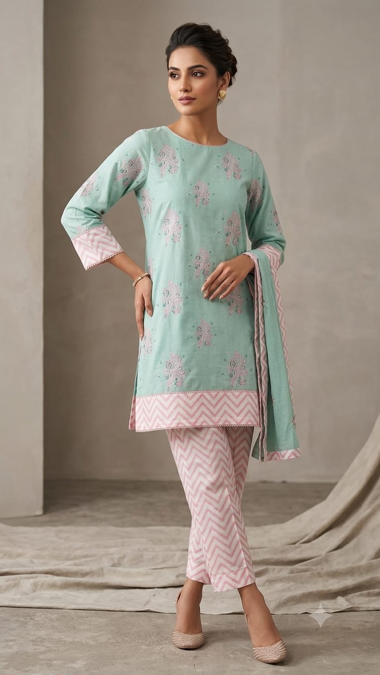 2-Pcs Digital Printed Premium Lawn By So Kamal SK-20