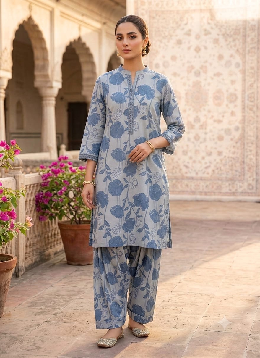 2-Pcs Digital Printed Premium Lawn By So Kamal SK-29