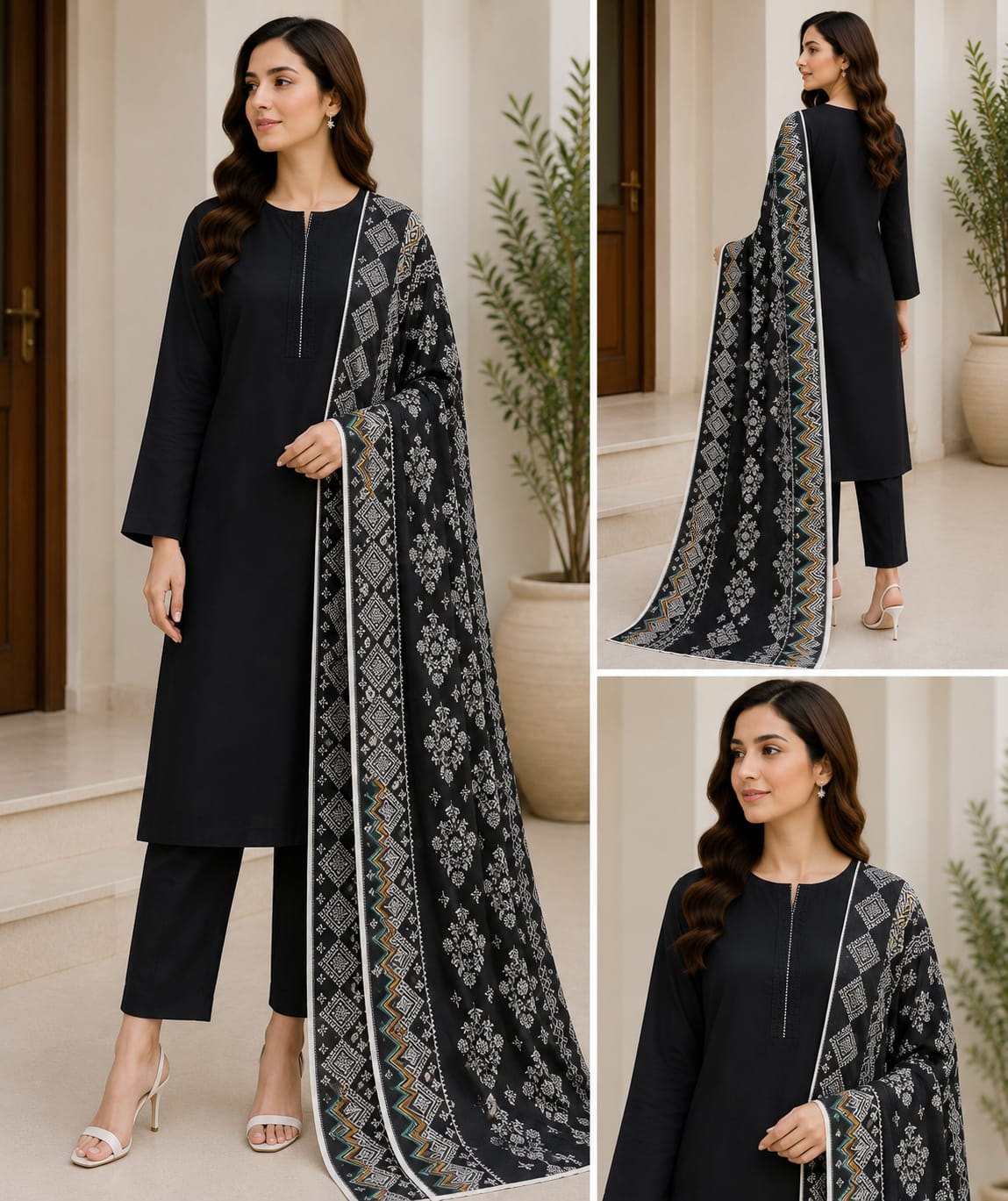 1-Pcs Printed chiffon Dupatta