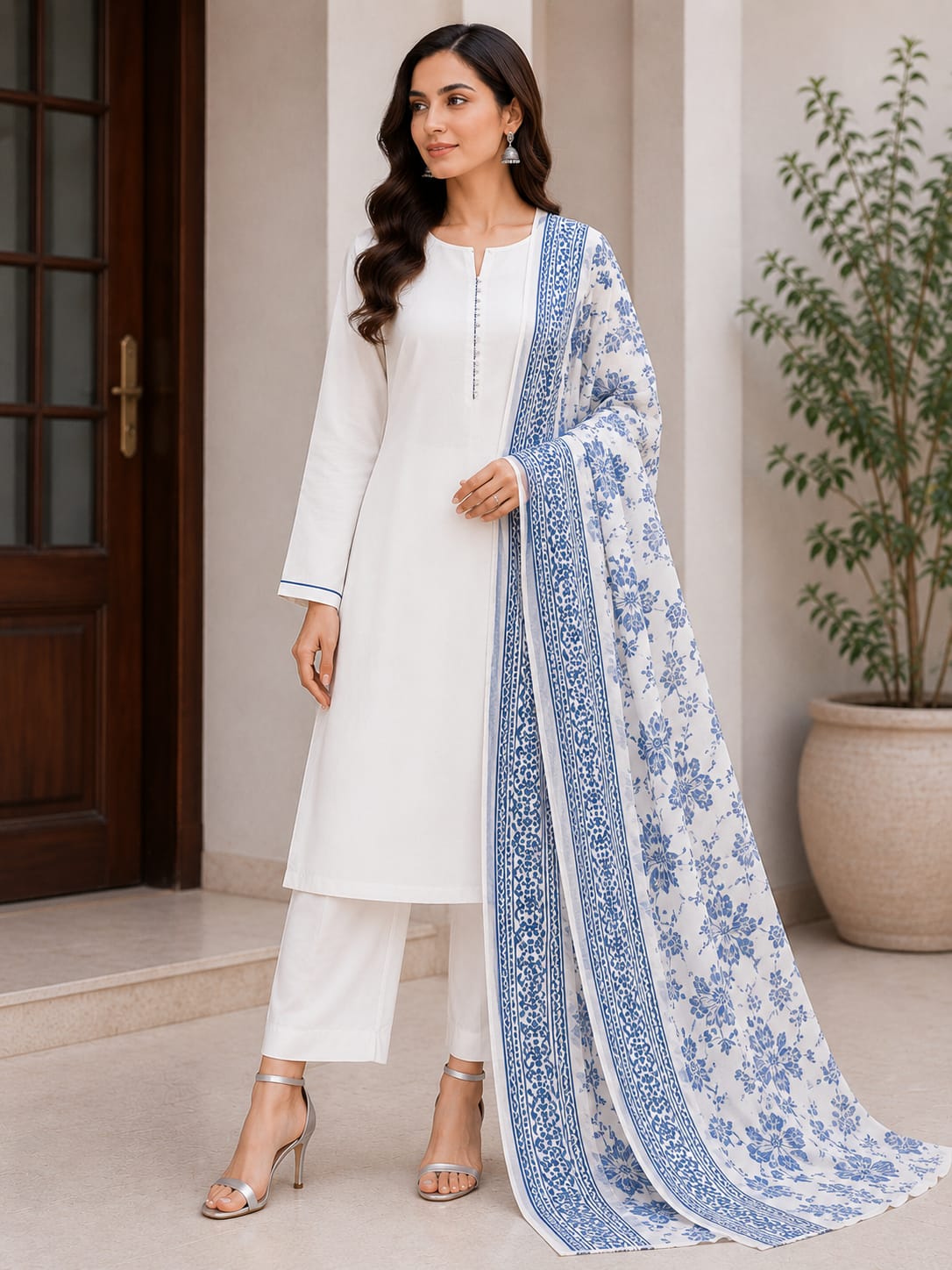 1-Pcs Printed Lawn Duppata